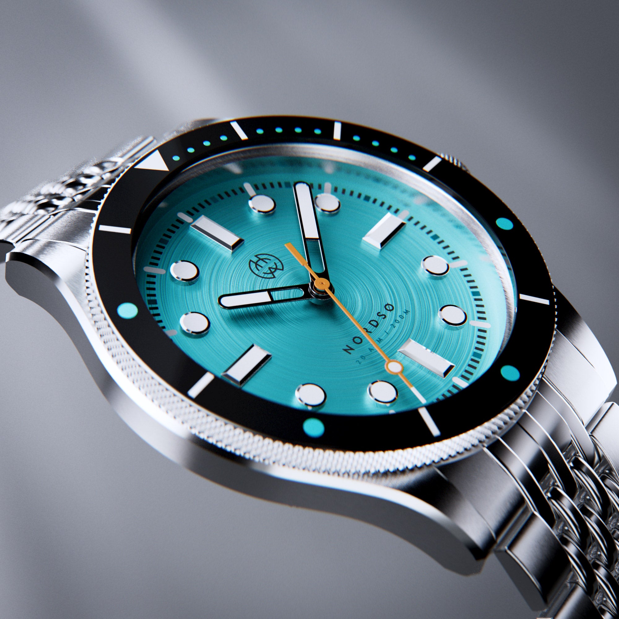 Montre Henryarcher Watches pour homme en argent avec bracelet en acier  Nordsø - Polar White 316 40MM Automatic