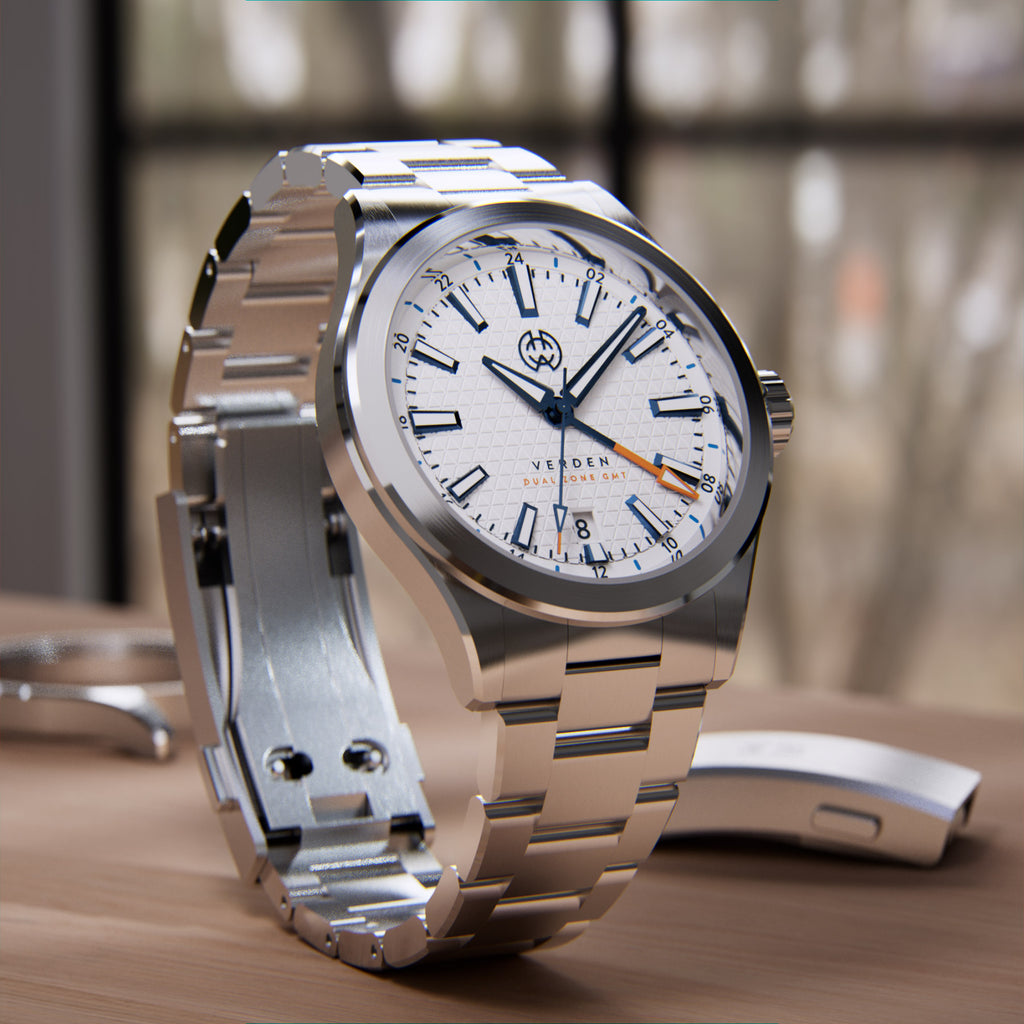 ち*ゲ様 49 ORIENT STAR GMT 自動巻き ホワイト　動作品 Henry Archer - Verden GMT - Halo White – Henry Archer Denmark