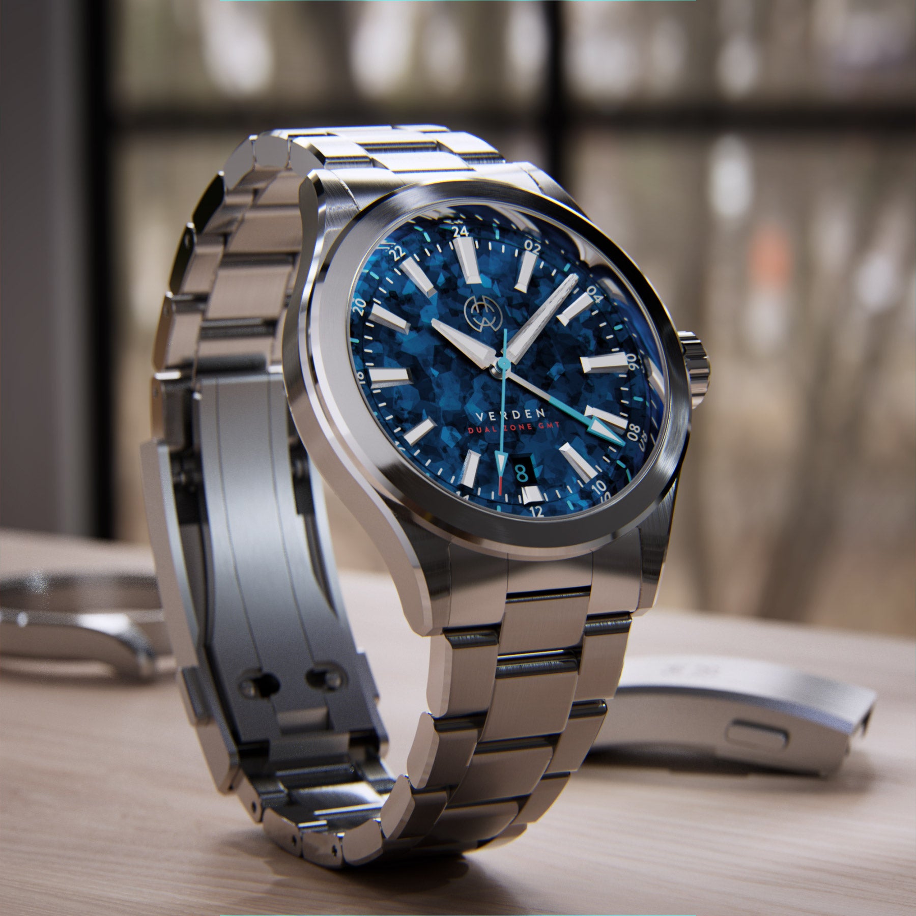 Verden GMT - Artemis Blue Titanium – Henry Archer Denmark